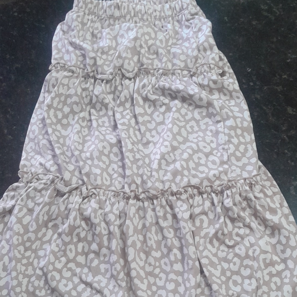 Leopard Print Tiered Skirt